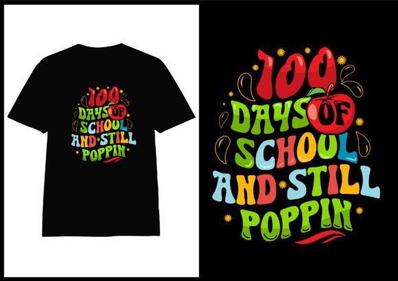 100 Day of School Colorful Tshirt Design