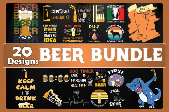 Beer Bundle 20 Designs: Graphics for T-Shirt Designs