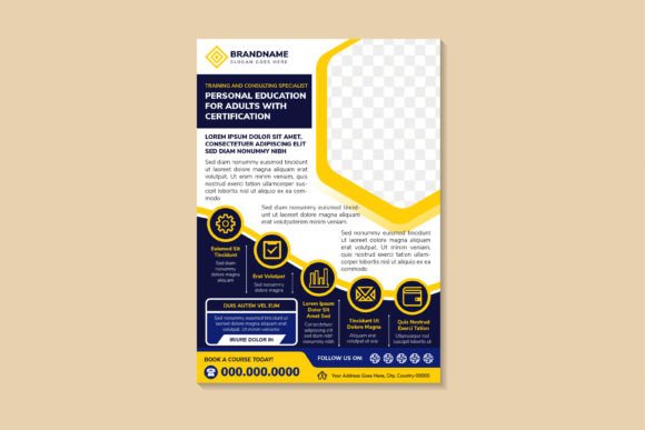 Personal Education Vertical Flyer: Graphics and Print Templates