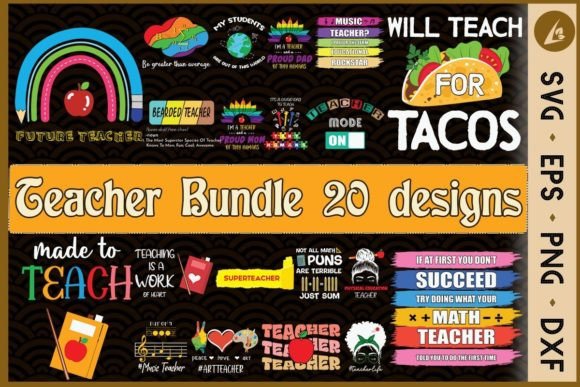 Teacher Bundle SVG 30 Designs for Crafts and Graphics