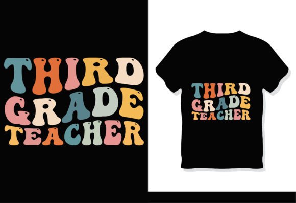 Third Grade Teacher Retro Groovy T-Shirt Graphics